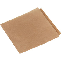 A single folded snack wrapper—brown paper/PE napkin by Duni GmbH—is shown against a white background, highlighting its textured surface, grease-resistant properties, and visible edges.