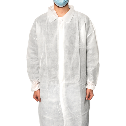 MaiMed-Coat V, abrigo para visitas de forro polar con 4 botones de presión, aprox. 120cm