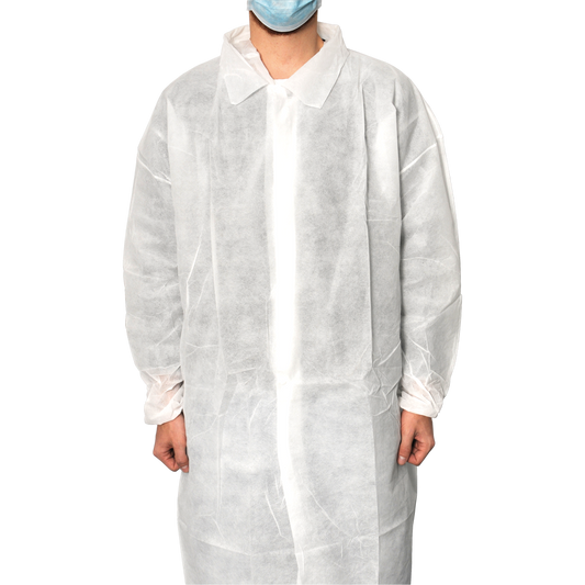 MaiMed-Coat V, visitor's coat made of fleece with 4 press studs, approx. 120cm