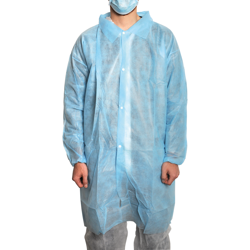 MaiMed-Coat V, abrigo para visitas de forro polar con 4 botones de presión, aprox. 120cm