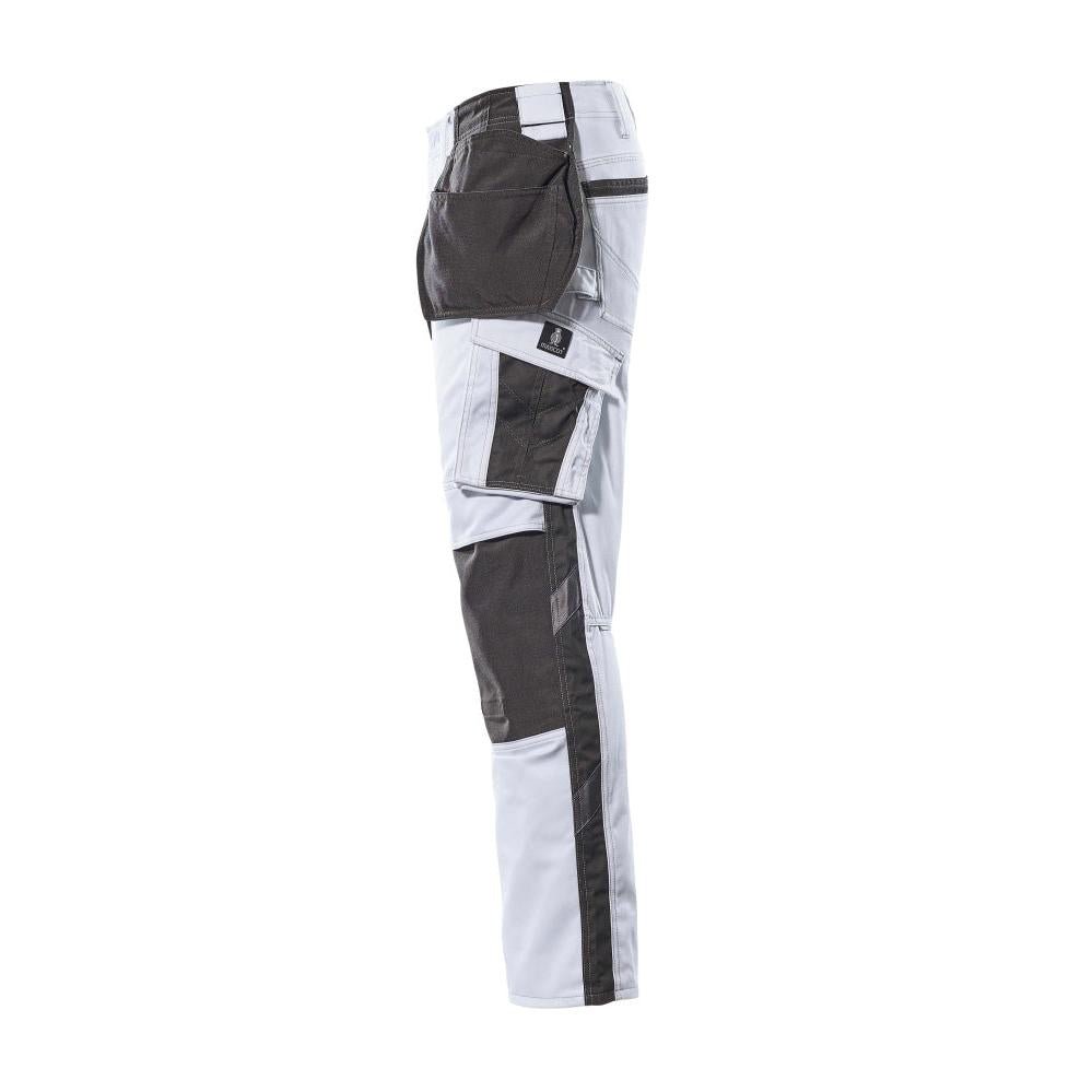 Trousers with hanging pockets, light weight trousers, white/dark anthracite
