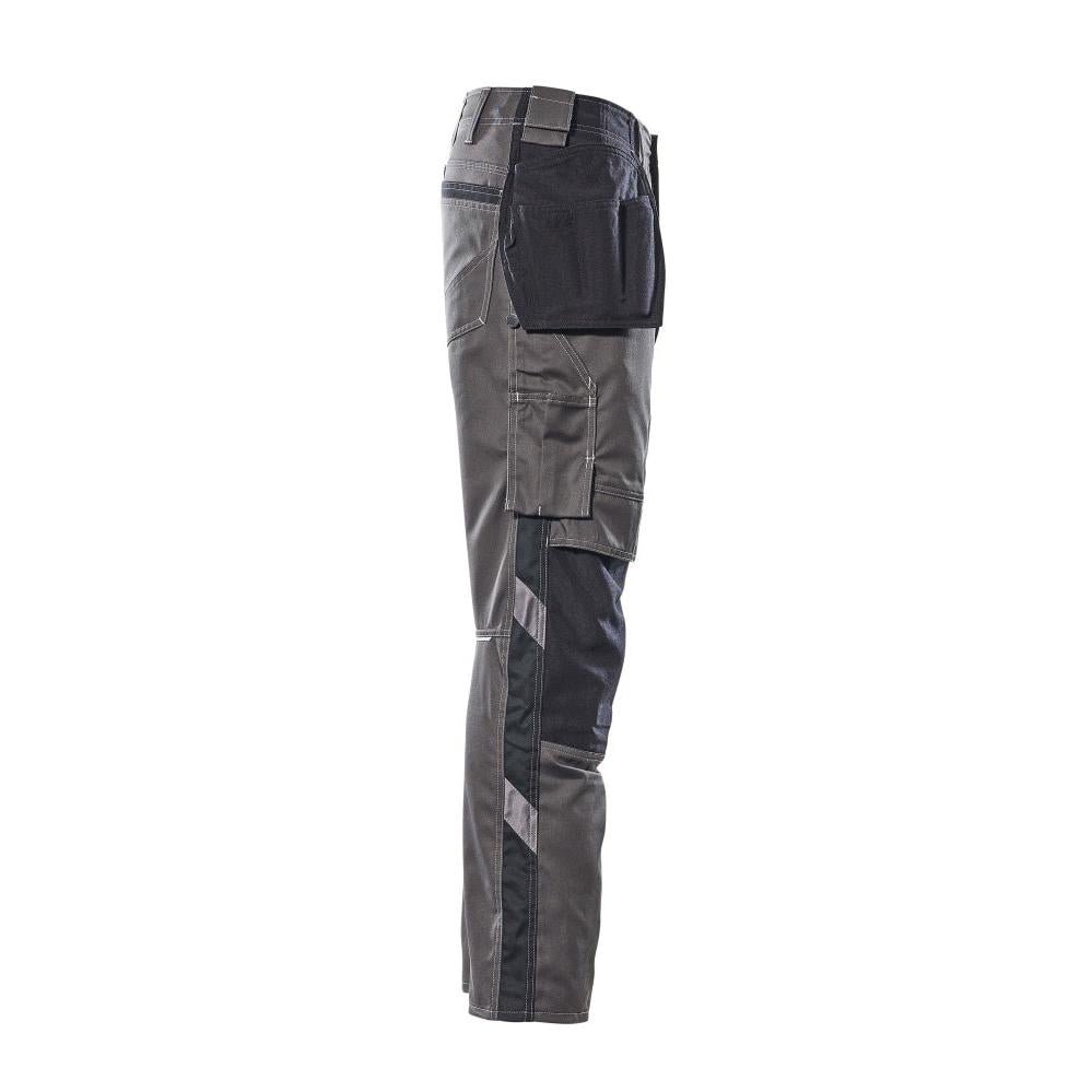 Trousers with hanging pockets, light weight trousers, dark anthracite/black