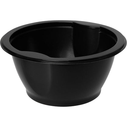 The Multi-Bowl Black PP+MIN 153x153 by Duni GmbH is a simple, round mixing bowl made of black PP+MIN plastic with a wide rim and small notch - perfect for any kitchen need.