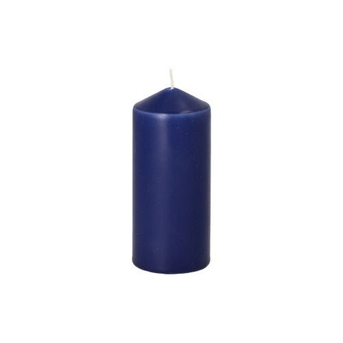 A single, unlit, dark blue Starpak 10 taper candle (Ø 40 mm × 90 mm) with a white wick stands upright against a simple white background, ideal for creating a cozy atmosphere at weddings or special occasions. Brand: Starpak.