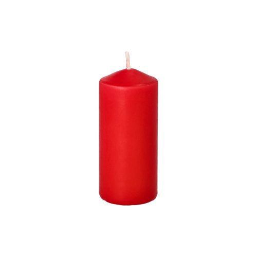 A single Starpak pillar candle (Ø 40 mm, 90 mm) stands unlit with its wick visible against a white background—perfect for creating a romantic atmosphere thanks to its long burn time.
