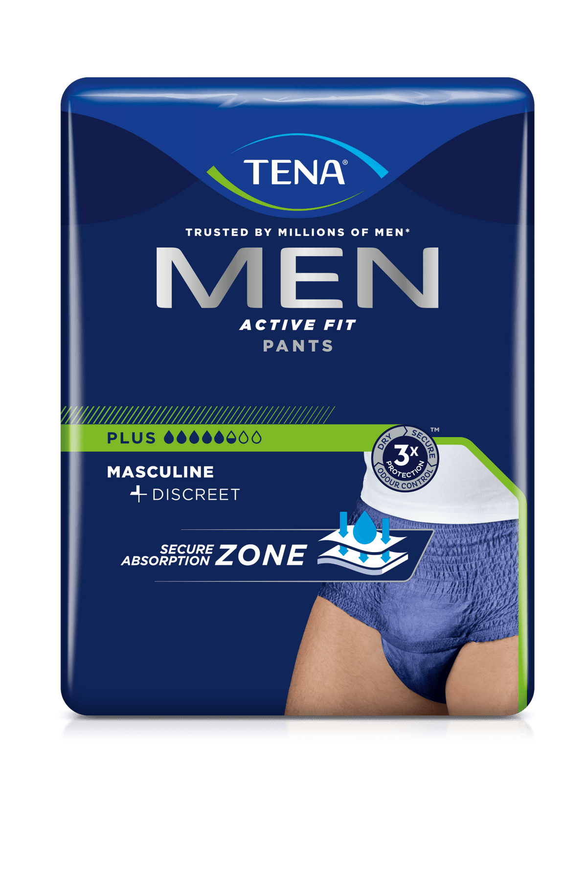Tena Men Active Fit Pants más Pantalones de incontinencia, Azul