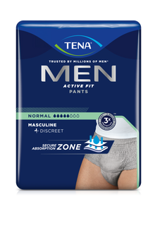 Pantalones de ajuste de ajuste activo de los hombres Tenas Pantalones de incontinencia normal, gris