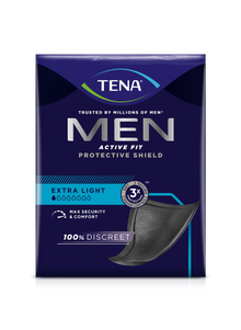 Tena Men Active Protective Shield Inserto de incontinencia de luz adicional | Paquete (14 piezas)