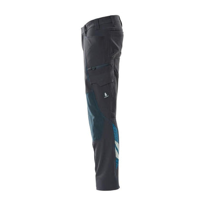Pants, knee pockets, ULTIMATE STRETCH pants, black-blue