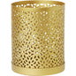 El candelabro de metal, 100x80 mm, dorado de Duni GmbH destaca por su diseño elegante y un patrón de puntos perforados - perfecto como decoración elegante para el hogar. Paquete (1 pieza).