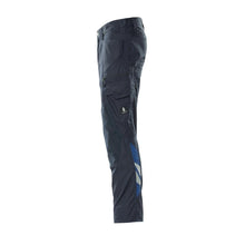 Trousers with knee pockets, extra light trousers, black-blue