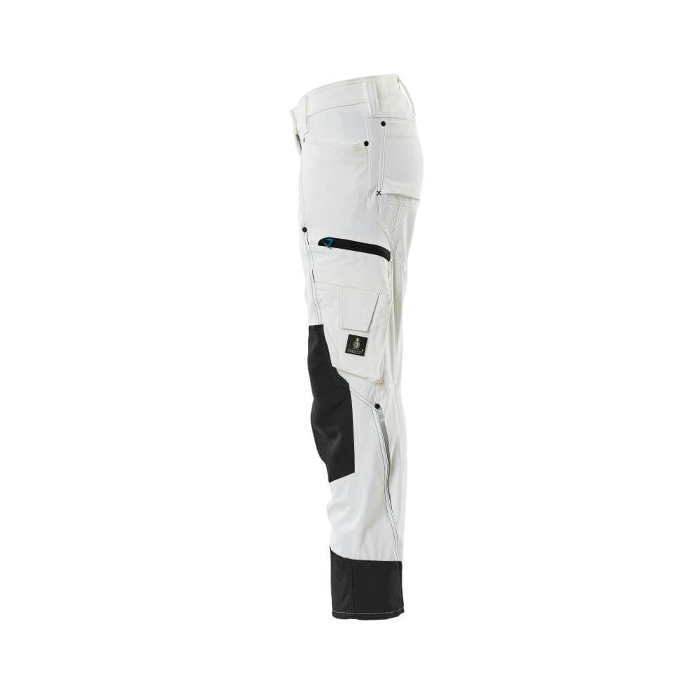 Pantalón con bolsillos en las rodillas, mujer, Pantalón Pearl, blanco