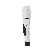 Pants with knee pockets, women, Pearl pants, white