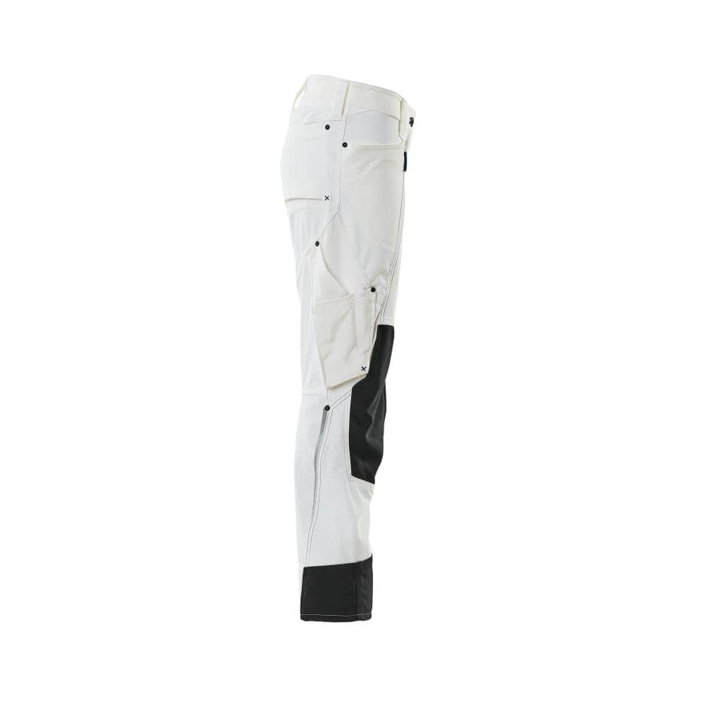 Pantalón con bolsillos en las rodillas, mujer, Pantalón Pearl, blanco