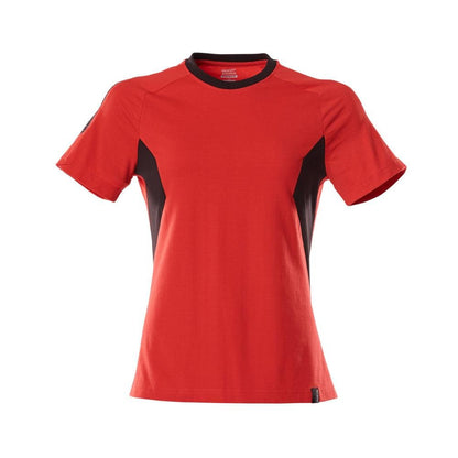 Camiseta, camiseta para mujer, rojo tráfico/negro