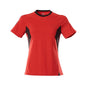 Camiseta, camiseta para mujer, rojo tráfico/negro