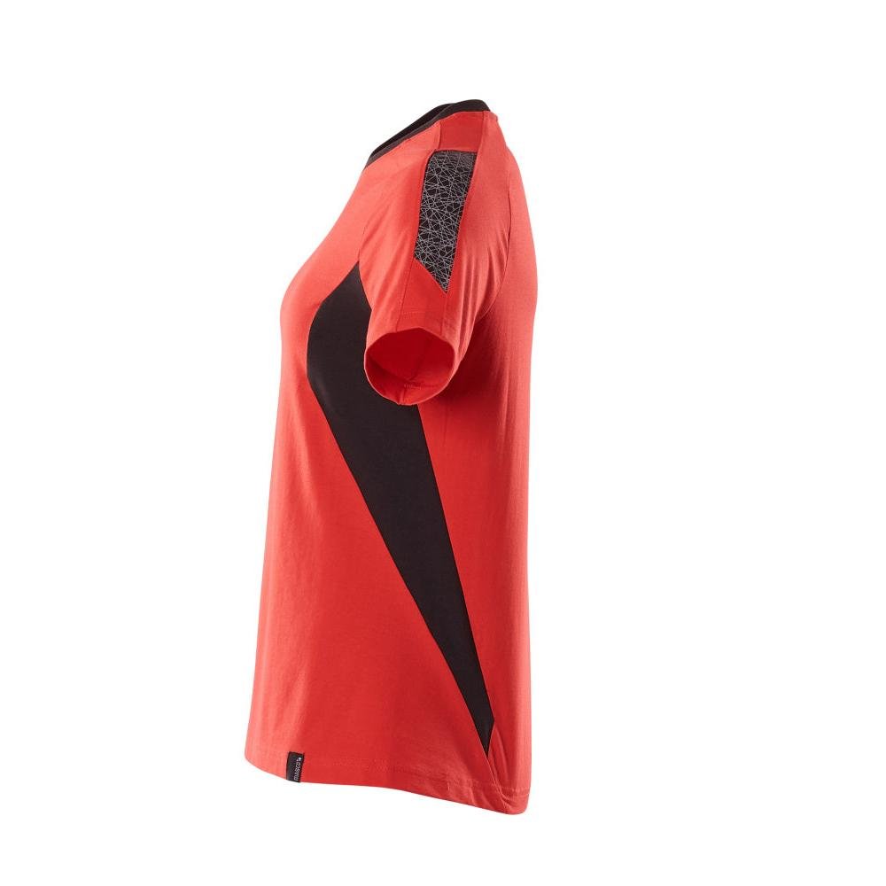 Camiseta, camiseta para mujer, rojo tráfico/negro
