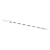 The Nölle Profi Brush HACCP Twisted Brush from Nölle Profi Brush Bürsten- & Pinseltechnik e.K. features 0.5 mm hard white bristles, a white plastic handle, and a twisted metal rod on a white background.