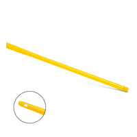 El mango «Nölle Profi Brush HACCP Ergo» de plástico, de 145 cm, de la empresa Nölle Profi Brush Bürsten- & Pinseltechnik e.K., aparece representado en diagonal sobre un fondo blanco. Un recuadro destaca el orificio de suspensión, ideal para un almacenamiento higiénico y un entorno de trabajo adecuado.