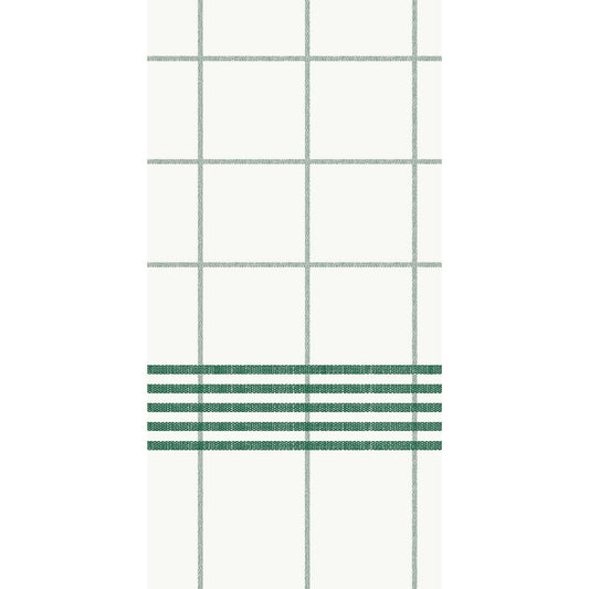 Ein weißer Hintergrund mit einem Gitter aus dünnen grünen Linien. Unten kreuzen vier dickere grüne Linien mehrere Quadrate und spiegeln die hochwertige Eleganz des Dunisoft-Servietten 48 x 48 cm 1/8 Buchfalz Handtuches der Duni GmbH wider.