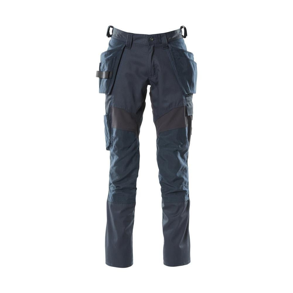 Trousers with hanging pockets, stretch inserts trousers