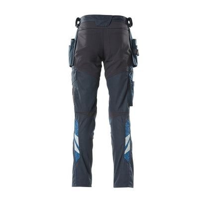 Trousers with hanging pockets, stretch inserts trousers