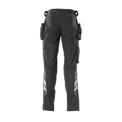 Trousers with hanging pockets, stretch inserts trousers