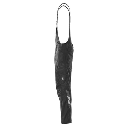 Dungarees, knee pockets, stretch inserts Dungarees, black