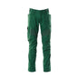 Pantalón con bolsillos en las rodillas, pantalones con aplicaciones elásticas, verde