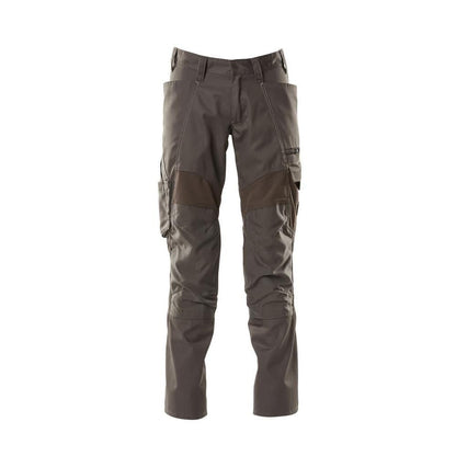 Pantalón con bolsillos en las rodillas, pantalones con aplicaciones elásticas, antracita oscuro