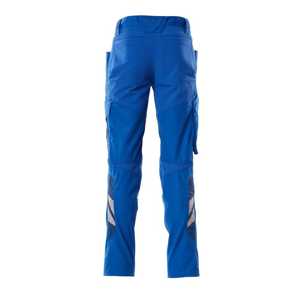 Pantalón con bolsillos en las rodillas, pantalones con aplicaciones elásticas, azul celeste