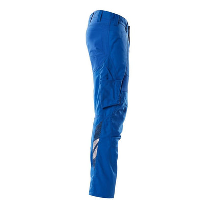 Pantalón con bolsillos en las rodillas, pantalones con aplicaciones elásticas, azul celeste