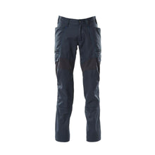 Pantalón con bolsillos en los muslos y pantalones con aplicaciones elásticas, negro-azul