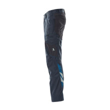 Pantalón con bolsillos en los muslos y pantalones con aplicaciones elásticas, negro-azul