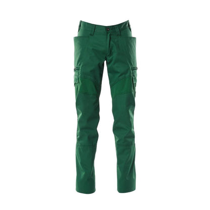 Pantalones, bolsillos en los muslos, pantalones con aplicaciones elásticas, verde