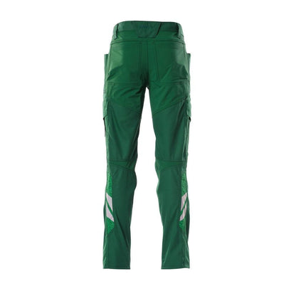 Pantalones, bolsillos en los muslos, pantalones con aplicaciones elásticas, verde
