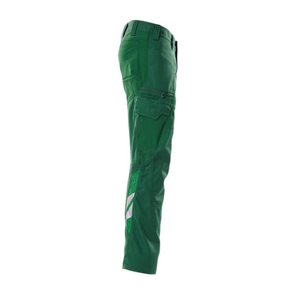 Pantalones, bolsillos en los muslos, pantalones con aplicaciones elásticas, verde