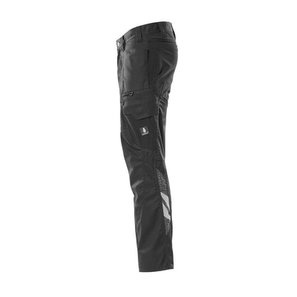Pantalón con bolsillos en los muslos y pantalones con aplicaciones elásticas, negro