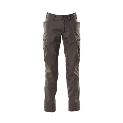 Pantalones, bolsillos en los muslos, pantalones con aplicaciones elásticas, antracita oscuro