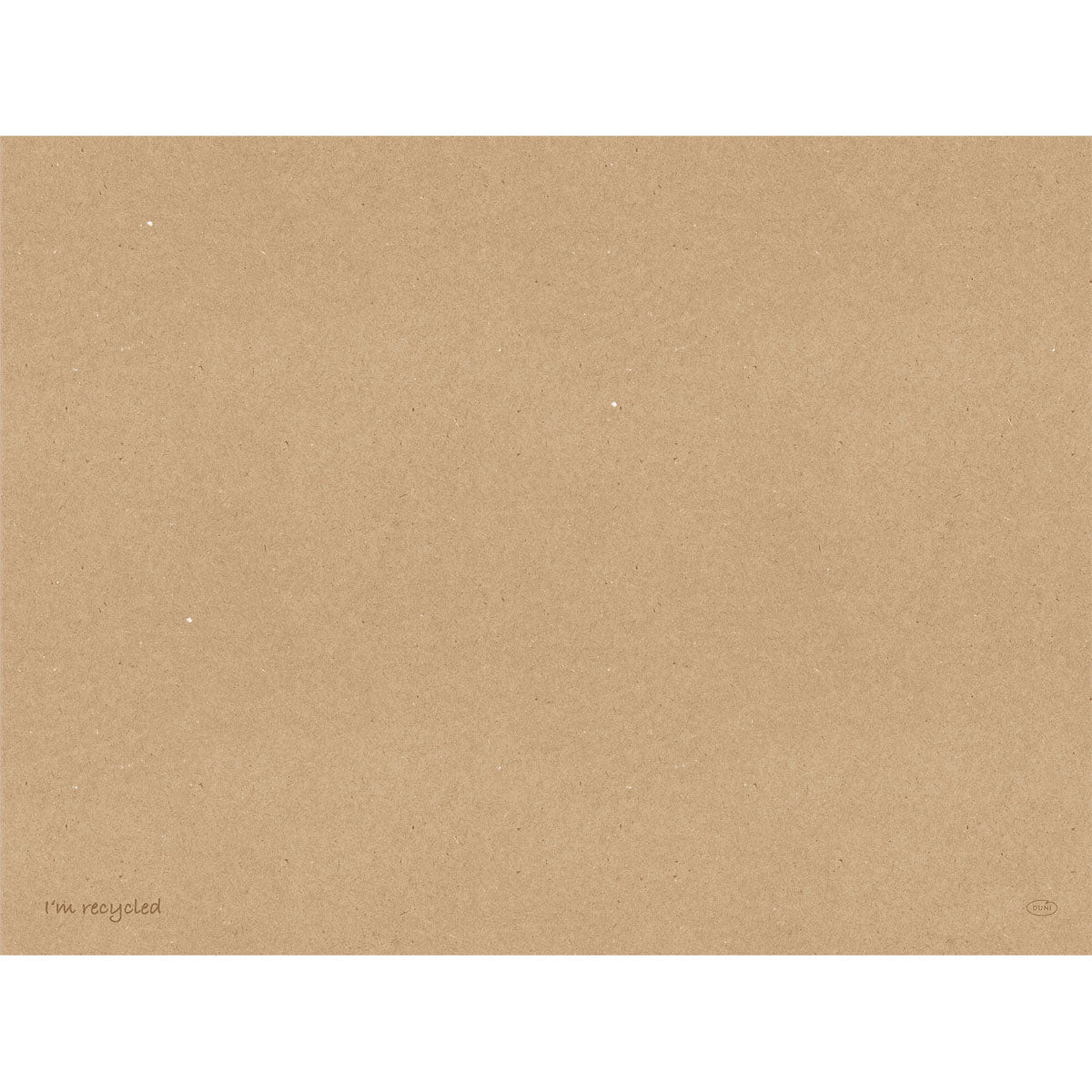 Die Duni GmbH Papier-Tischsets 30x40 cm bestehen aus umweltfreundlichem, braunem Recyclingpapier mit natürlichen Sprenkeln und tragen dezent "I'm recycled." im Eck. Vielseitig einsetzbar, Packung mit 250 Stück.