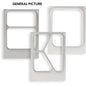 Three cassette DF15/25 frames from Duni GmbH for CPET 1/3 GN trays 2400 ml are depicted on a white background, each with a unique cut-out design. At the top edge of the image, "GENERAL PICTURE" appears.