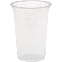 Un vaso desechable transparente de rPET «Crystal» de 300 ml, de la marca Duni GmbH, aparece en posición vertical sobre un fondo blanco. El paquete contiene 65 unidades.