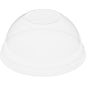Der Duni GmbH Kuppeldeckel ohne Öffnung für 188004-6 ist ein klarer, kuppelförmiger rPET-Deckel, der sich ideal zum Abdecken von Getränke- oder Dessertbechern eignet und perfekt für Lebensmittelverpackungen ist; die Packung enthält 50 transparente Deckel.