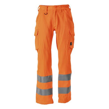 Pantalón, bolsillos en los muslos, pantalón liso, naranja intenso