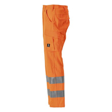 Pantalón, bolsillos en los muslos, pantalón liso, naranja intenso