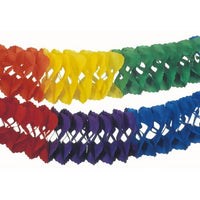 En la imagen aparecen dos PAPSTAR Serpentinas de gran tamaño (papel, ignífugas, Ø 25 cm, 10 m) de la PAPSTAR Sociedad de responsabilidad limitada (GmbH) con un diseño de rejilla en rojo, amarillo, verde, azul y violeta: una decoración brillante sobre fondo blanco.