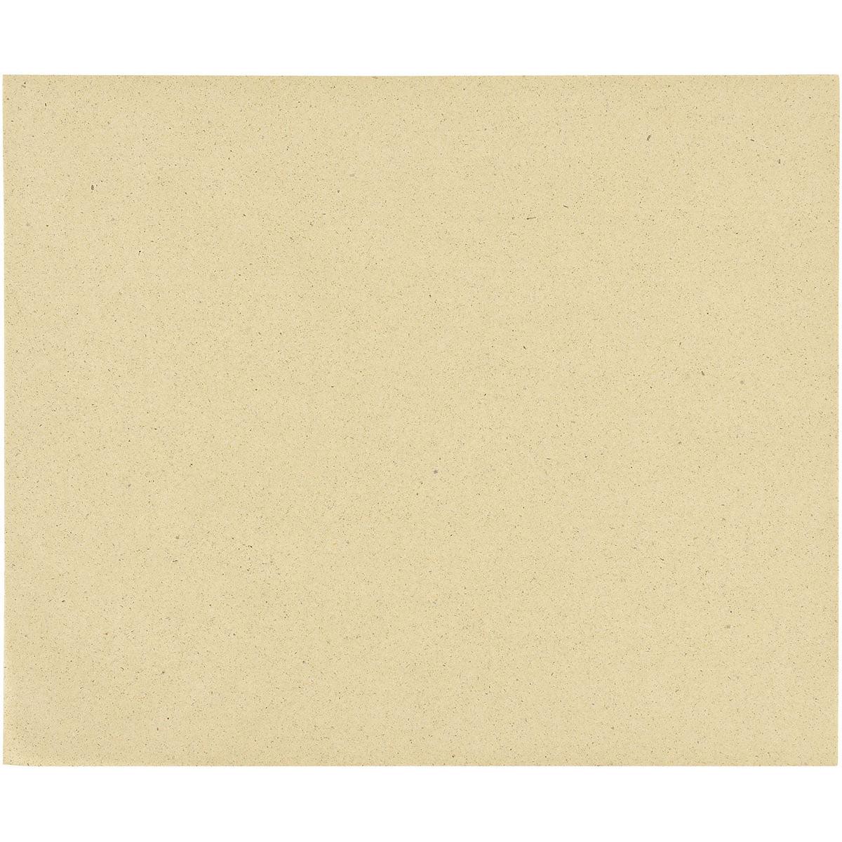 Vista desde arriba de un papel de envolver de hierba Bloom Mini (345x290 mm) de Duni GmbH sin imprimir, texturizado, de color beige claro, papel de hierba natural con motas sutiles; el paquete contiene 1000 piezas.