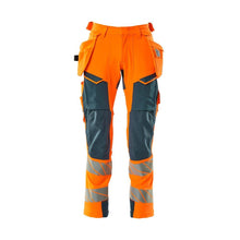Pantalón con bolsillos colgantes, pantalón ULTIMATE STRETCH, naranja alta visibilidad/petróleo oscuro