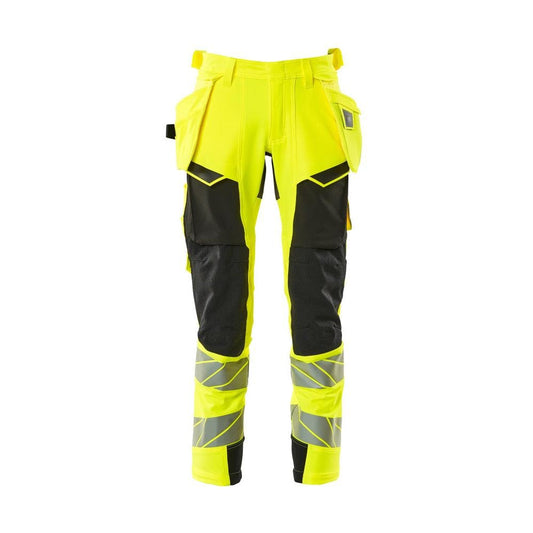 Pantalón con bolsillos colgantes, pantalón ULTIMATE STRETCH, amarillo alta visibilidad/negro