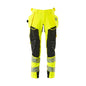 Pantalón con bolsillos colgantes, pantalón ULTIMATE STRETCH, amarillo alta visibilidad/negro